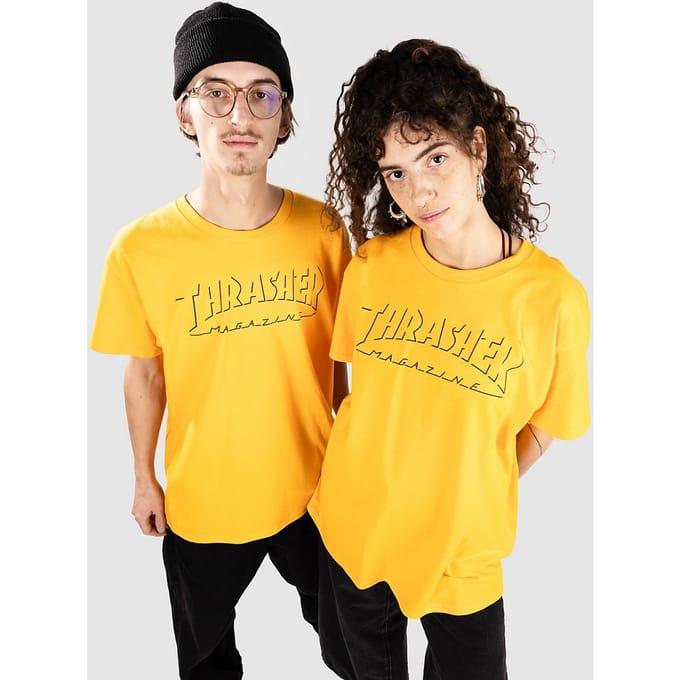 Thrasher Shadow Mag Logo T-Shirt geel