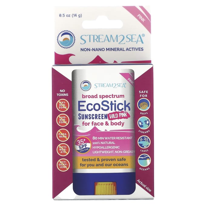 Stream2Sea, Ecostick Sunscreen Wild Pink, Spf 35+, 14G(0.5Oz) pink
