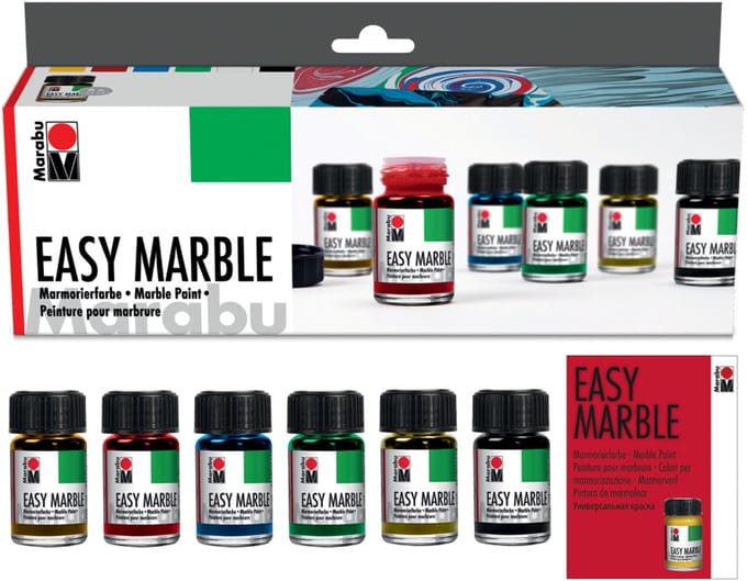 Marabu Easy Marble Starterset - 6 kleuren x 15 ml