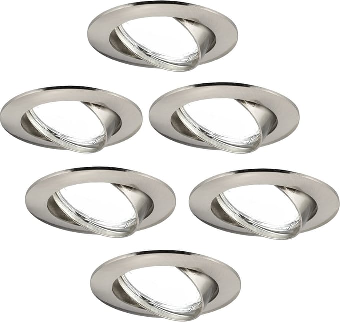 Ledvion - 6X LED Inbouwspot Amsterdam - RVS - Dimbaar - 3W - 6500K - Ø82 mm