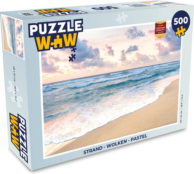 Puzzel Strand - Wolken - Pastel - Legpuzzel - Puzzel 500 stukjes