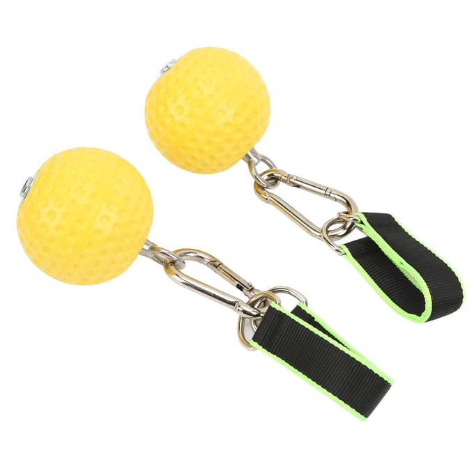 Ensemble de Poignées d'Escalade Traction Boule avec Boucle Sangle Fitness Antidérapant Entraînement Force Bras yellow
