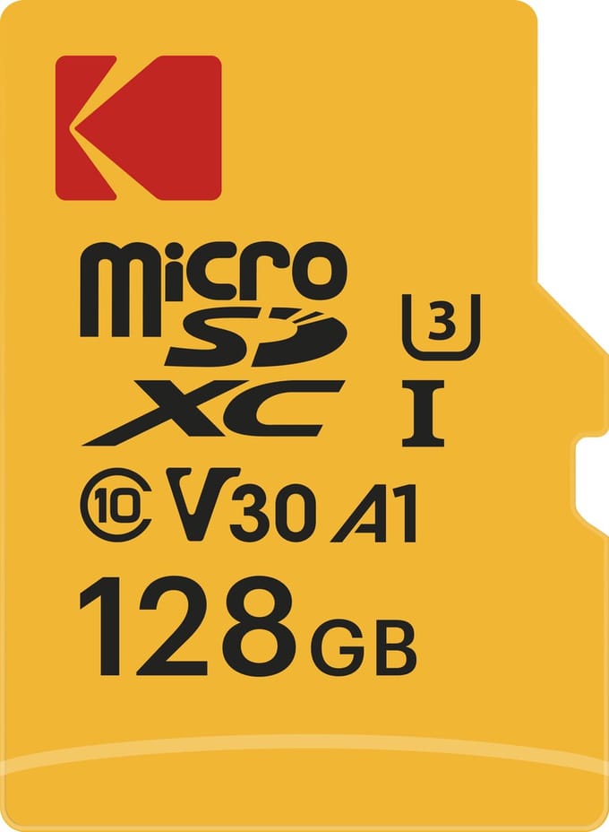 Kodak 128GB Micro SD UHS-I U3 V30 A1 95Mb/s Geheugenkaart + Adapter