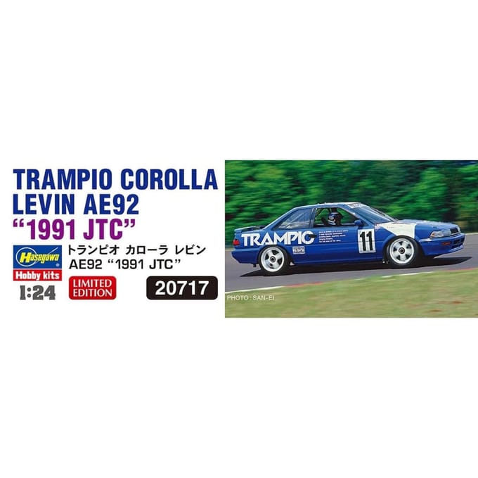 Hasegawa Modelbouwpakket Militaire voertuigen - 20717 Trampio Corolla Levin AE92 -1991 JTC- - Auto Plastic - 1:24 - Modelbouw