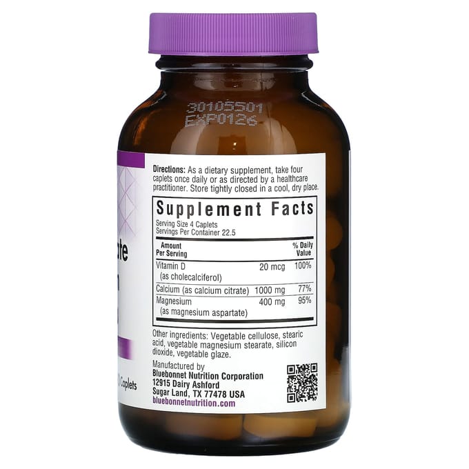 Bluebonnet Nutrition, Calciumcitraat, Magnesium, Vitamine D3, 90 tabletten
