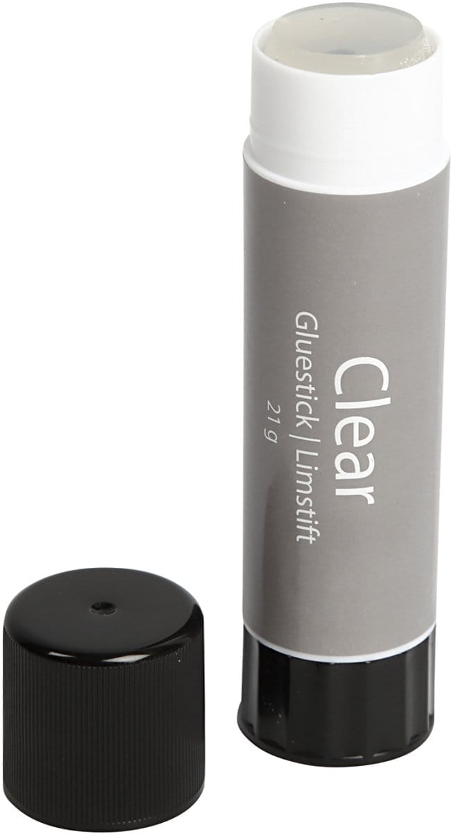 Transparante Lijmstift, rond, 21 gr, 1 stuk