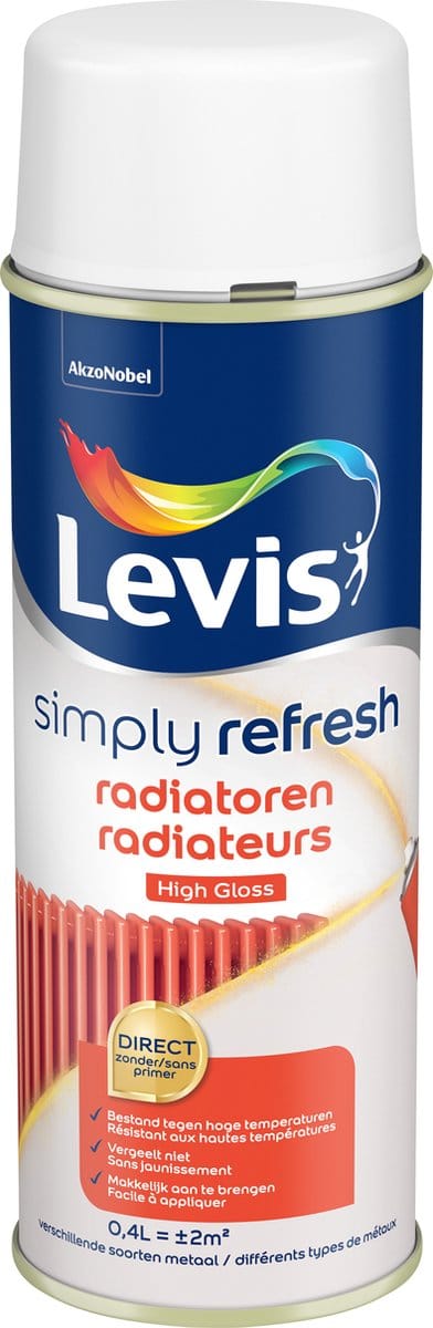 Levis - Simply Refresh Radiatoren High Gloss Spray - White Touch - 0,4 L