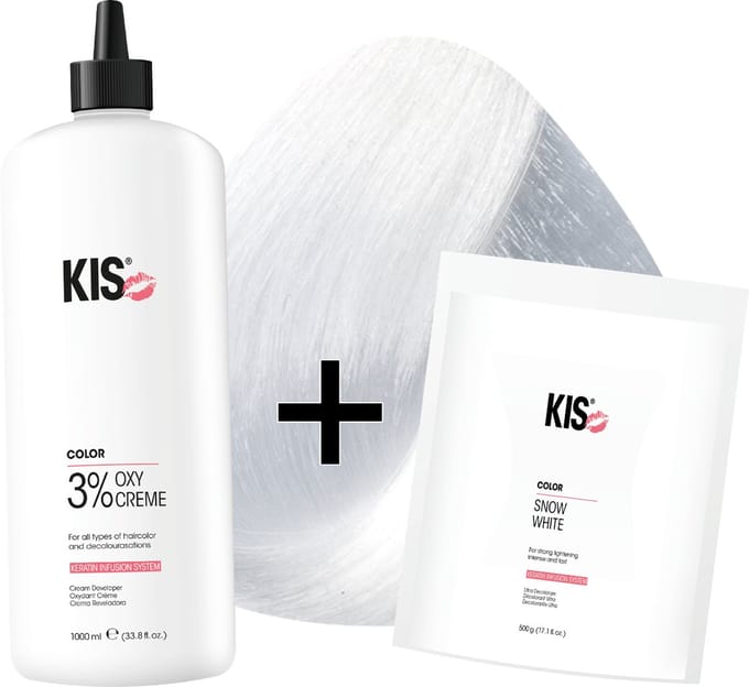 Snow white set LARGE 3 blondeerpoeder | KIS - (500gr snowwhite & 1L waterstofperoxide)
