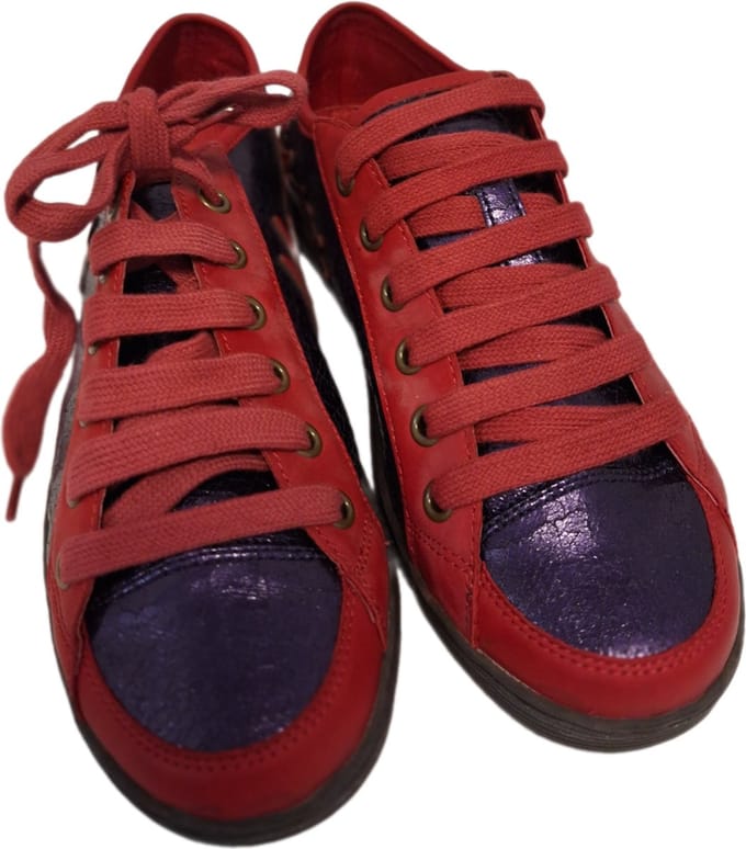 MOSCHINO-VANSY CRACK SNEAKER-VIOLET/RUS-SIZE 39