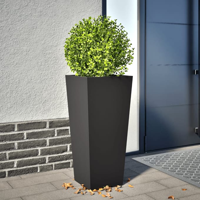 Vidaxl Jardinière de Jardin, Noire, 35x35x75 cm, en Acier