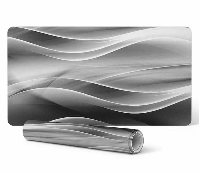 Decoratieve laptopmat met golvende abstracte lijnen, 90x45 cm