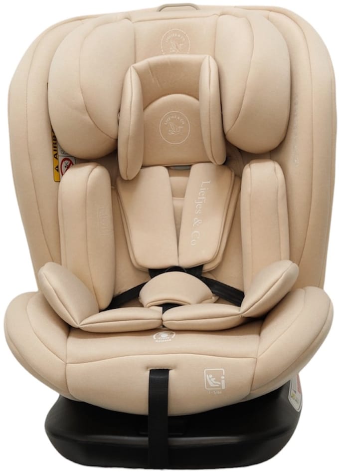 Liefjes & Co Growsafe Autostoel – i-Size 4-in-1 – 360° Draaibaar – ISOFIX & Top Tether – Groep 0/1/2/3 (40–150 cm) Beige