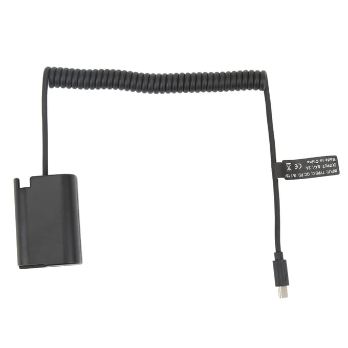 DMW DCC17 DC-koppeling Type C naar DMW BLK22 Dummy Batterij Stroomadapter Ondersteunt QC PD voor Lumix S5 black