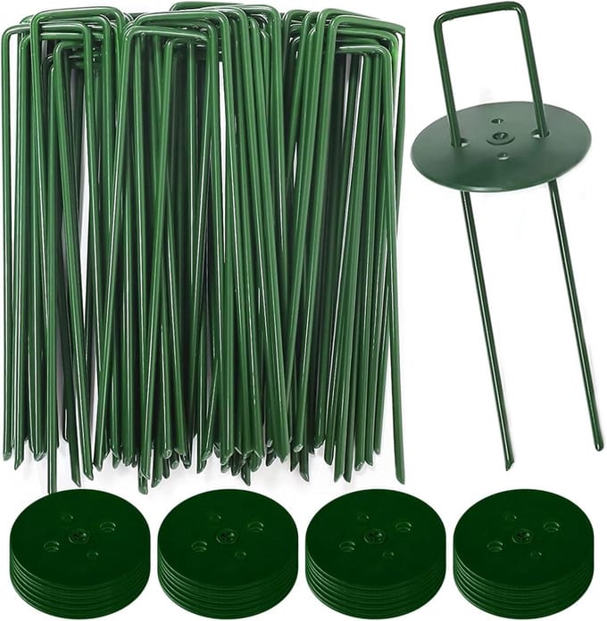Grasnietjes Set - Tuinpalen Buffer - Kunstgras Bevestigen - Extra Sterk Gegalvaniseerd - 15 cm Lengte - Groen