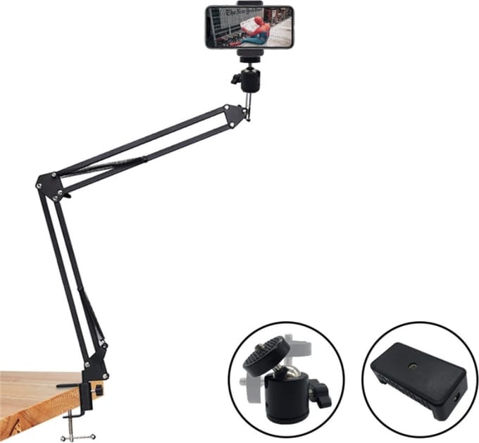Smartphone Tripod Camera Statief 102 Cm Zwart voor Fotocamera en Smartphone - iPhone - Canon – Nikon - Spiegelreflexcamera + Bluetooth Remote Shutter– Eff Pro