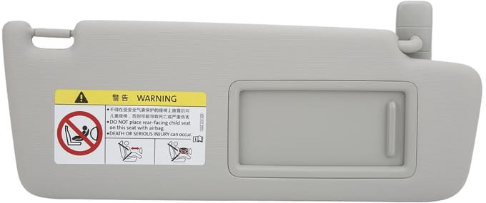 Allecto - Auto-interieur Vizieren - Vervangende Zonneklep - Grijs - ABS Plastic - Universele Pasvorm - MK7 2014-2017