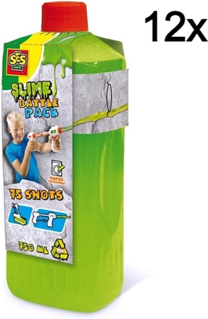 Ses 12stuks slime battle navulling – neon groen 750ml