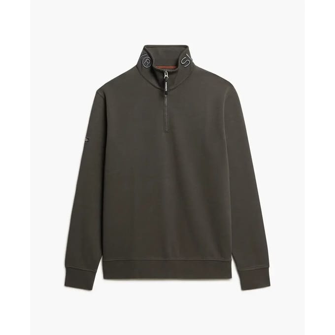 Superdry - Utility sweatshirt met logo en halve rits - Heren - Truien