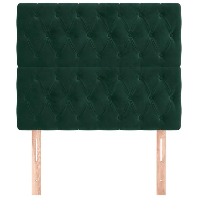 vidaXL - Hoofdbord - donkergroen - 100x7x118/128 - cm - fluweel