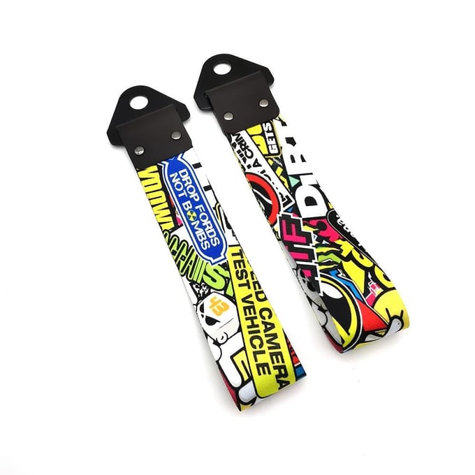 1 stuks Graffiti Design voor Autoliefhebbers - Universele Veilige Auto Aanhanger Sleephulp black