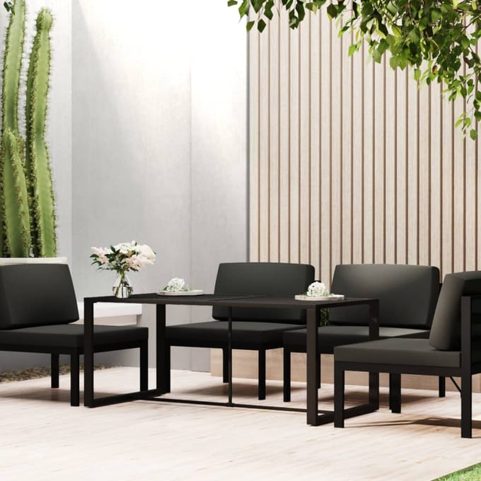 vidaXL - Tuintafel - 120x60x66 - cm - aluminium - antracietkleurig