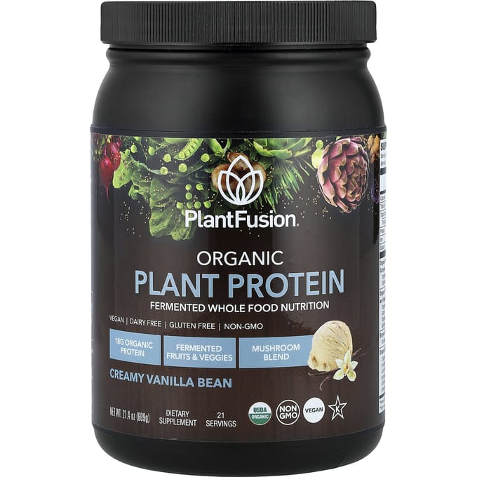 Biologisch Plantaardig Eiwit, Romige Vanilleboon, 609G (21.4oz)