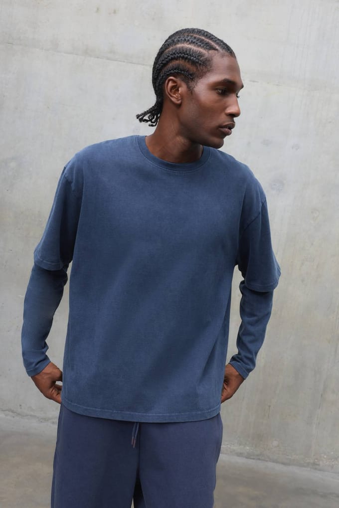 Zwaargewicht Oversized Gewassen T-shirt | Washed Navy | Size Large