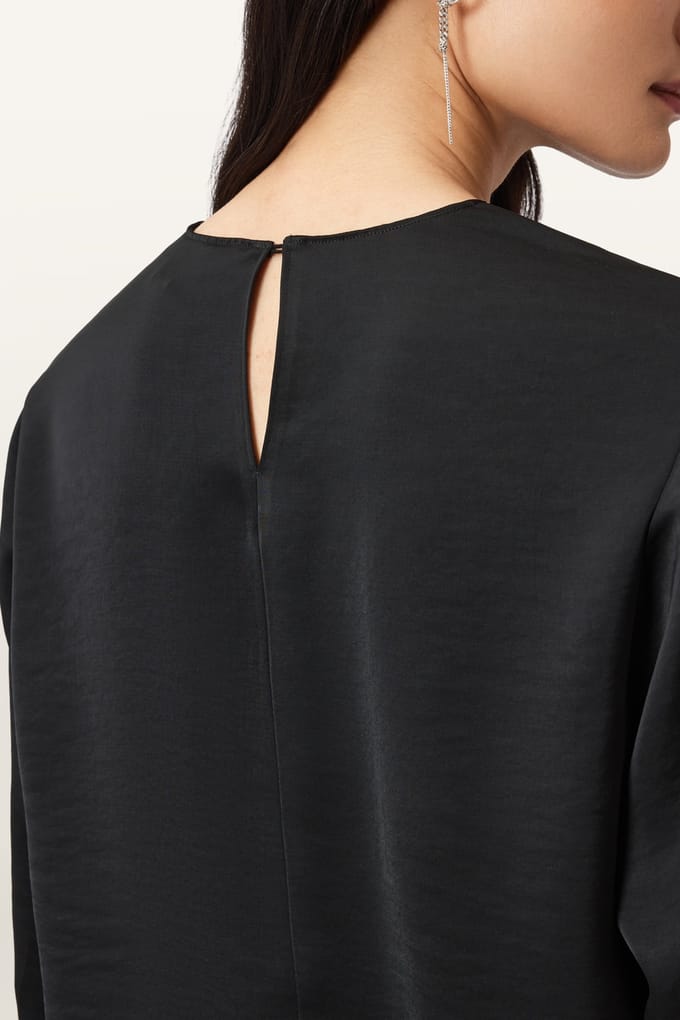 AllSaints Leanne Top Black Taglia: 2 | Maglie a manica lunga Outlet | Donna | Nero