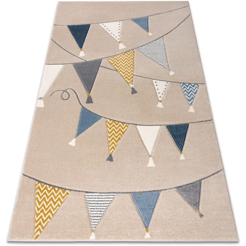 Kleden Rugsx KIDDO tapijt 9426 beige / wit, driehoeken, 140x190 cm