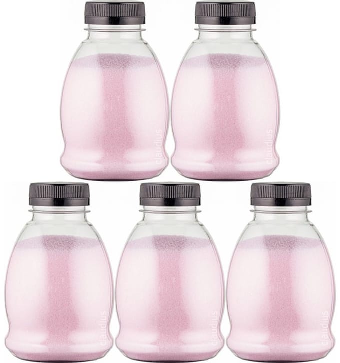 Scrubzout Rozen - 375 gram - Fles met zwarte dop - Set van 5 stuks - Hydraterende Lichaamsscrub