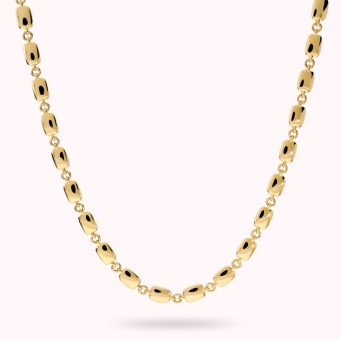 Bronzallure Polished Necklace With Rectangulari Links WSBZ02637Y.YG-41 Brons 42