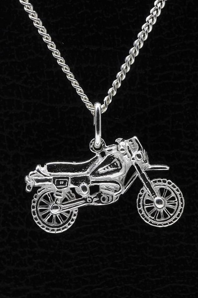 Zilveren Motor ketting hanger - 6