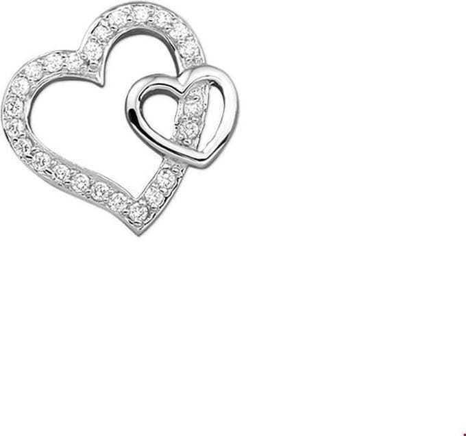 hanger hart zirkonia zilver gerhodineerd