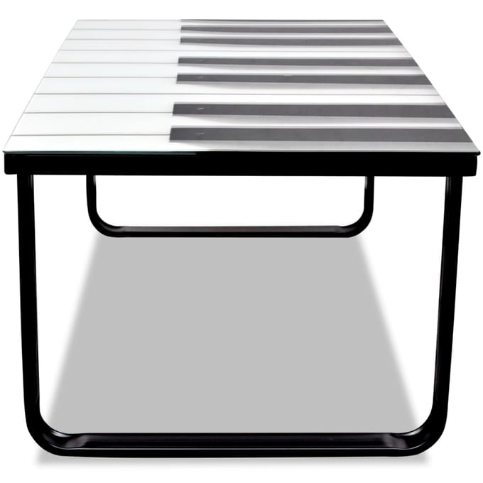 vidaXL - Salontafel - met - piano-print - glazen - tafelblad