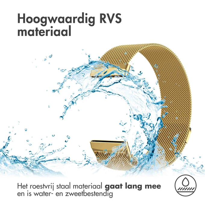 imoshion Milanees magnetisch bandje voor de Fitbit Versa 3 - Maat S - Goud
