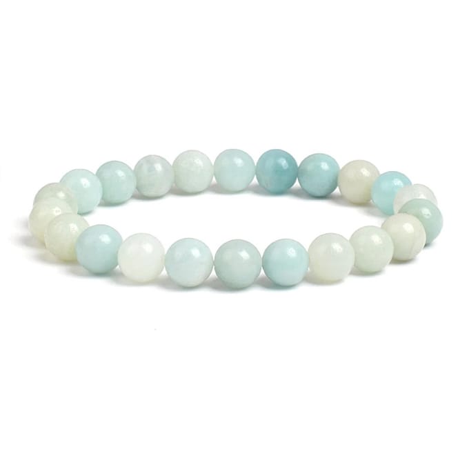 Bixorp Gems Amazoniet Edelstenen Armband - Gepolijste Edelsteen Kralenarmband - 20cm