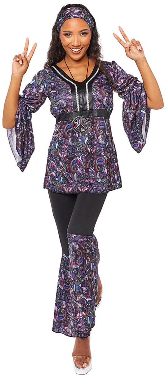 Amscan Hippie Dancing Queen Dameskostuum maat L