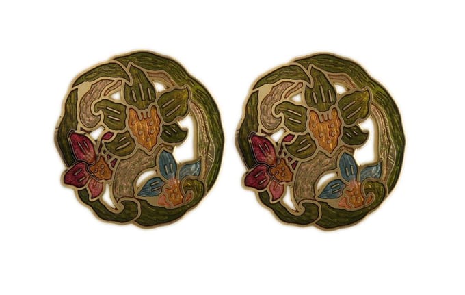 Behave - Oorbel steker bloemdesign retro kleurstijl avondoutfit 3cm