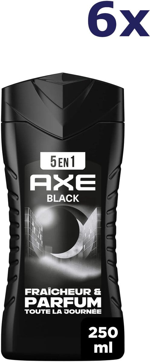 6x Axe douchegel 250ml Black