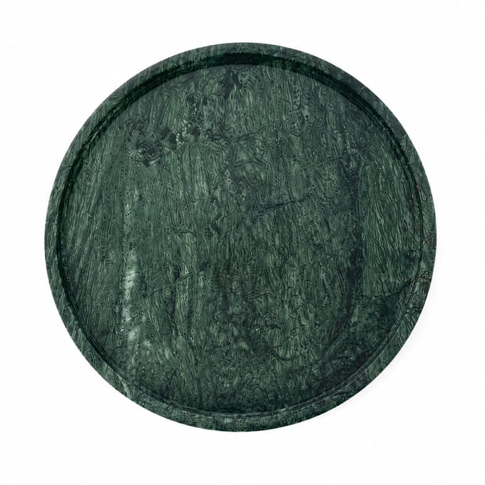 Marmoree - Marmer - Marmeren Tray - Dienblad - Rond - Natuursteen - Groen - 30cm
