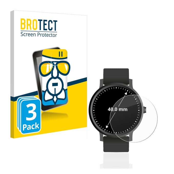 Screenprotector 3 Stuks voor Horloges (Rond, ø: 40 mm) Beschermglas transparant