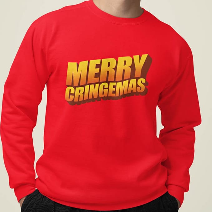 Foute Kerst Trui Rood Merry Cringemas S