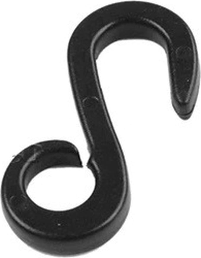 3x Kunststof haak met oog - 8mm - Zwart