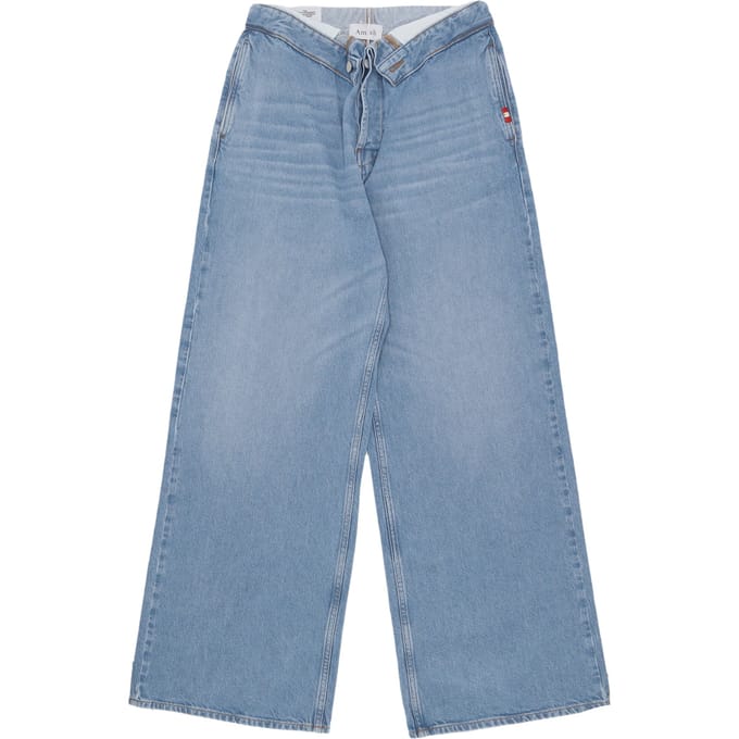 Jeans vrouw W roll up Jeans licht Denim