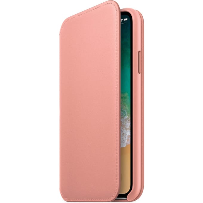 Leather Folio Bookcase voor de Apple iPhone X / Xs - Soft Pink