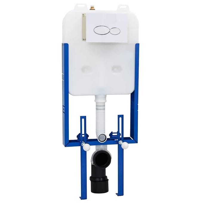 vidaXL - Cistern - Frame - met - opslag - Wit - 50 - x - 8 - x - 131 - cm - Staal