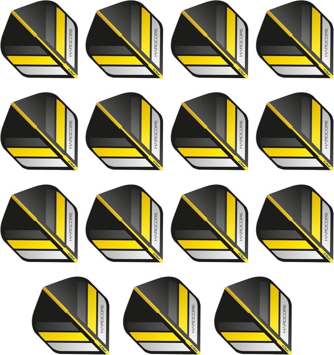 Dart Flights - Vleugels Set - Precisie Werpen - Extra Dik - 15 Stuks - Zwart Geel
