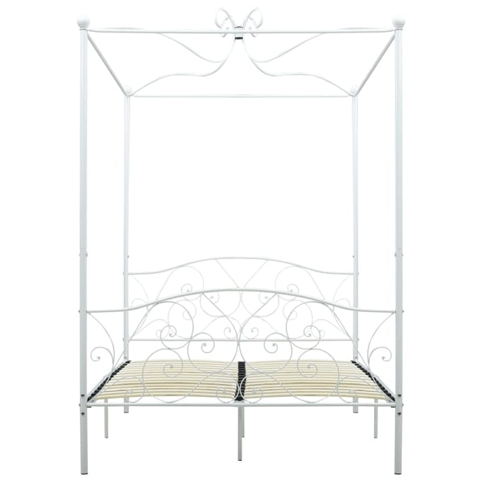 vidaXL - Hemelbedframe - metaal - wit - 120x200 - cm