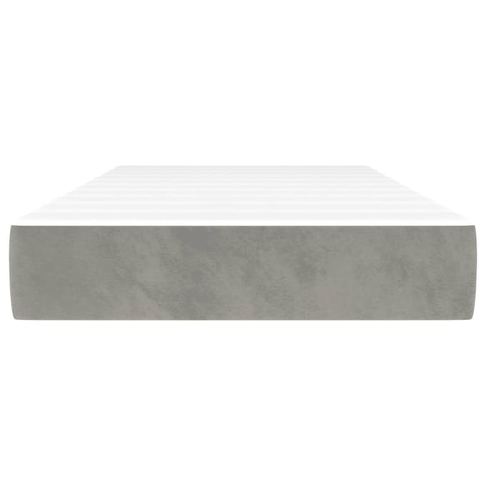 vidaXL - Pocketveringmatras - medium - 120x190x20 - cm - fluweel - lichtgrijs