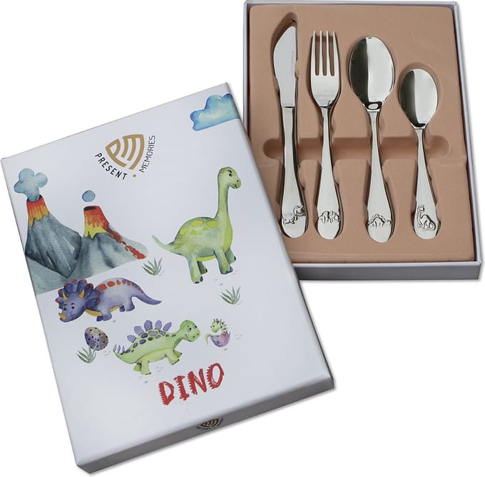 YO&NO Kinderbestek dino - Staal - Sinterklaas - Kerst